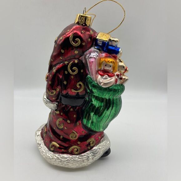 Vintage Brass Key Santa Claus Blown Glass for Christmas Tree - Picture 5 of 9